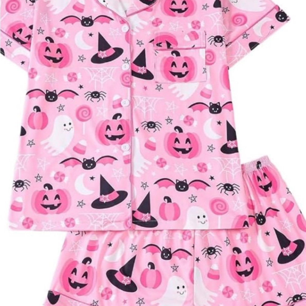 Pink Halloween Pajama Set
